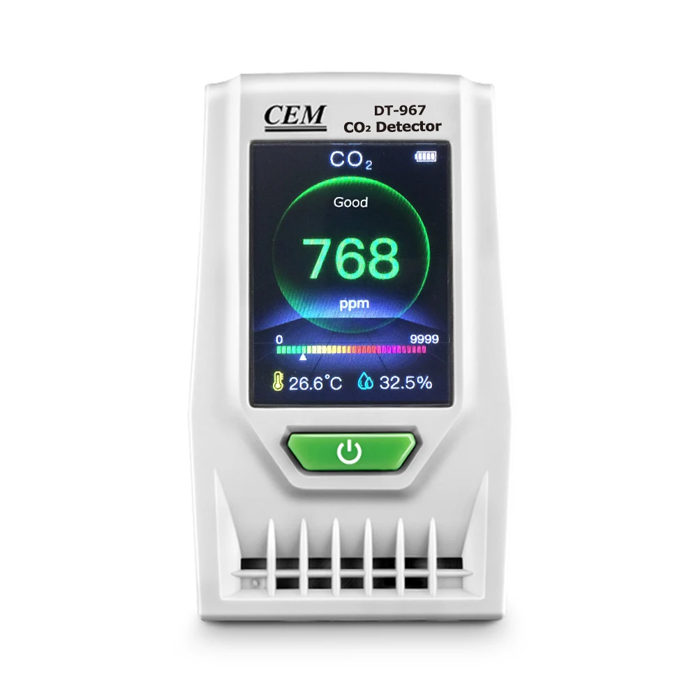CEM DT-967  Desktop CO2 Meter CE Marking Monitor Carbon Dioxide Detector CO2 with temperature and humidity measurement