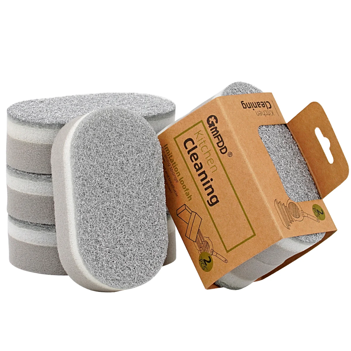 Silver Color Oval Scrub Dishwashing Sponges For Washing Dishes Pot Brush Rust Eraser Grit Scouring Pads Sponge Kitchen Cleaning