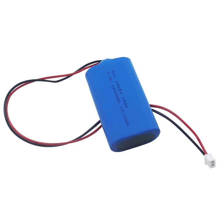 18650 2S battery chargeable  7.4V 1800mAh lithium ion battery pack