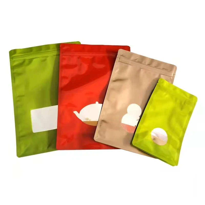 YunFeng Zipper Lock Resealable Stand Up Mylar Bags Clear Plastic Window Pouch for Zip Food Storage Lock Aluminum Foil Bag Candy Packing