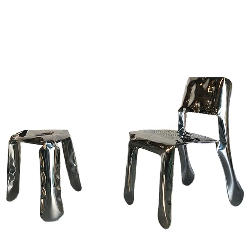 Designer hotel living room Stool Polish mirror inflatable stainless steel Expansion stool