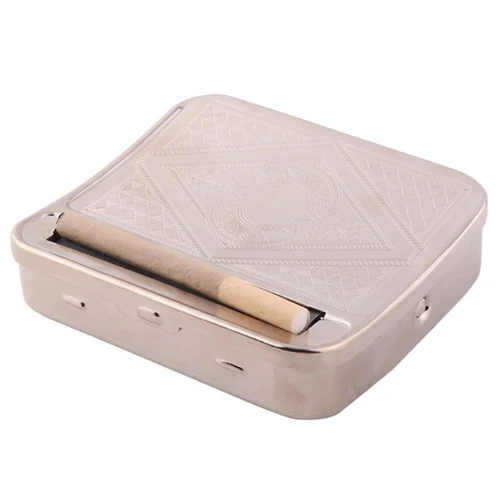 Металлический полированный портативный квадратный ручной прикуриватель с подарочной коробкой