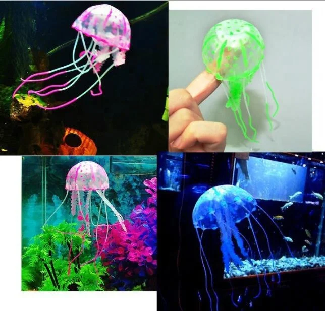 
Small Size Fluorescent simulation jellyfish Accessories Artificial Jellyfish Fish Tank Aquarium landscaping 