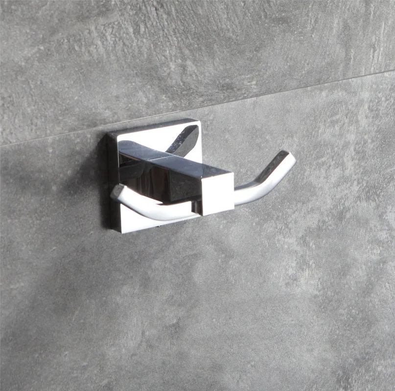 
Bathroom double sided wall hook metal towel hanging brass accessories set 