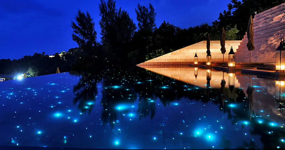 RGB IP68 LED fiber optic buried end fitting for underwater pool light