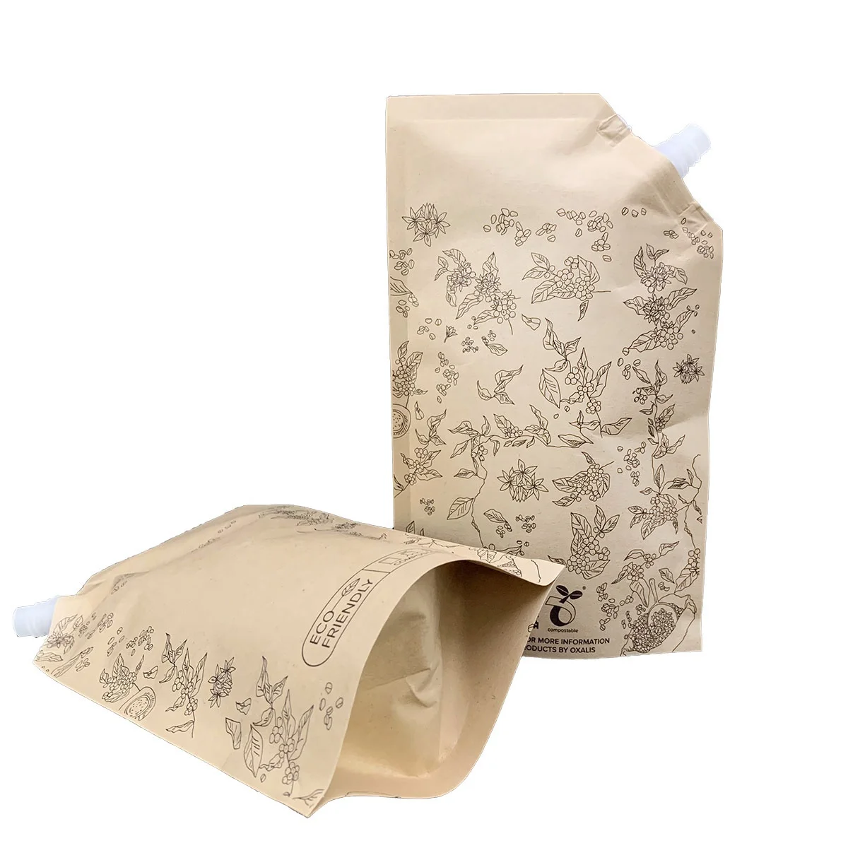 Biodegradable Recyclable WaterJuice Body Oil Hair Dye Packaging Spout Pouch Bag for Liquid