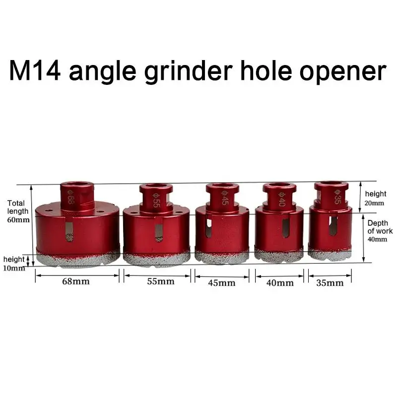 M14 Marble Opener Sintering Core Bit Diamond Hole Saw Drill Bit For Granite Brick Tile Ceramic Concrete Stone Drilling Tools