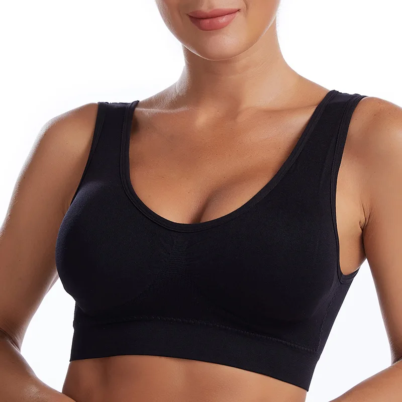 Women Padded Wireless Genie Bra Seamless Push Up Bra Plus Size Underwear Wireless Bra