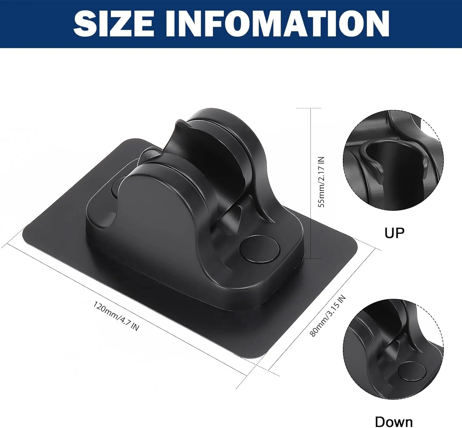 Self-Adhesive Hotels Wall-Mounted Adjustable Shower Head Holder No Drilling Required Convenient Bathroom Faucet Accessory