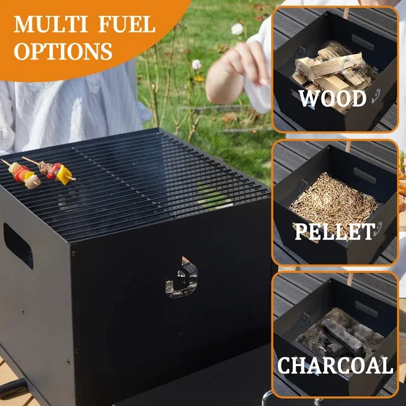 New Features Wood Burning Pizza Oven Steel 4-In-1 Multi Functions BBQ Grill Fire Pit for Outdoor Cooking