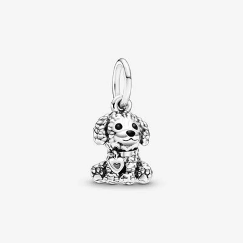 
925 sterling silver charms girls cartoon animal hedgehog bead cat dog bee dangle charm pendant sparkling jewelry accessories 