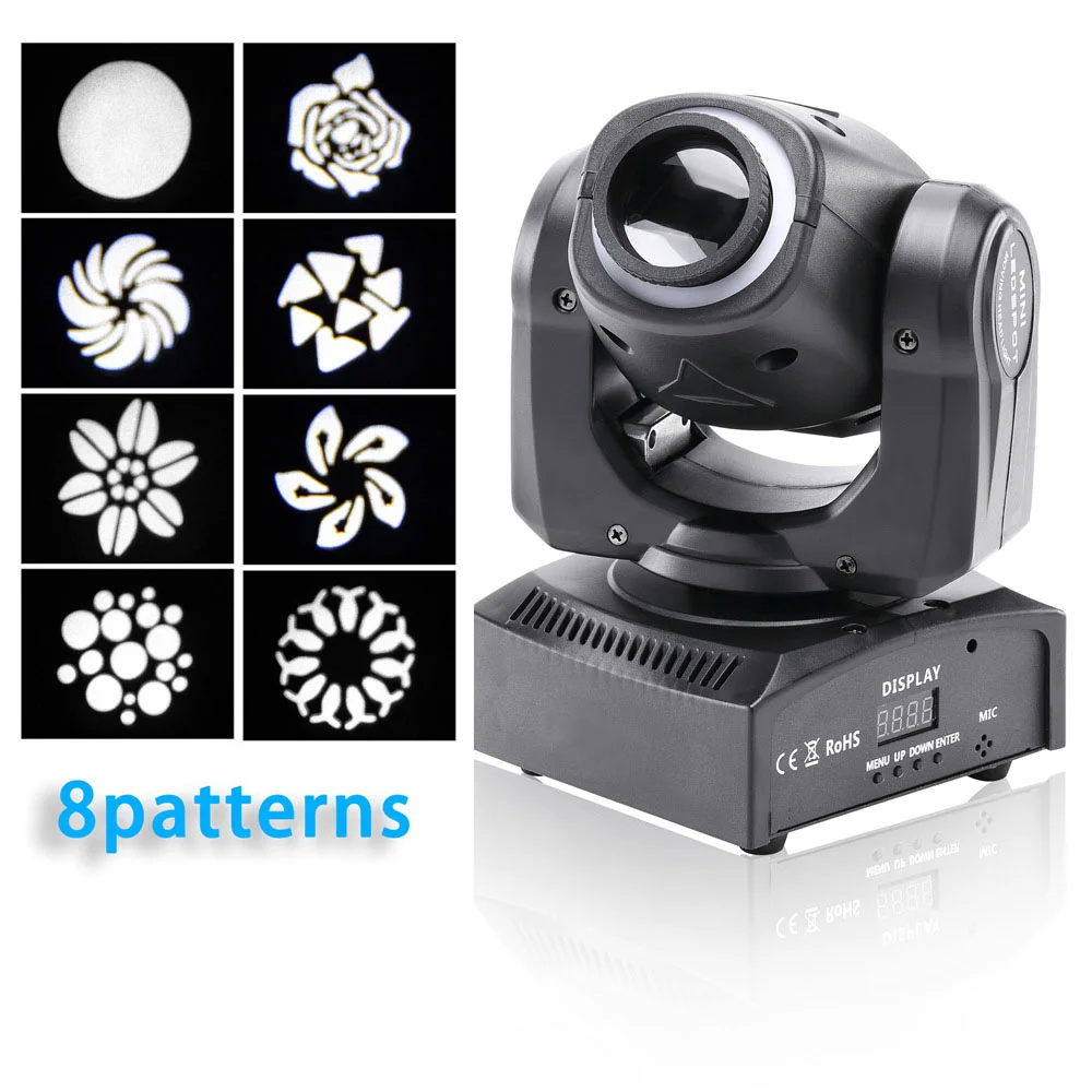 U`King 50W LED DJ Beam Pattern Shaking Head Stage Effect Lighting for Show Concert Party KTV