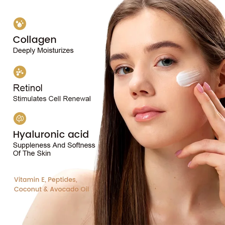 Tiktok Hot Selling Collagen Cream vegan organic skin anti aging wrinkle firming whitening collagen face cream for black skin