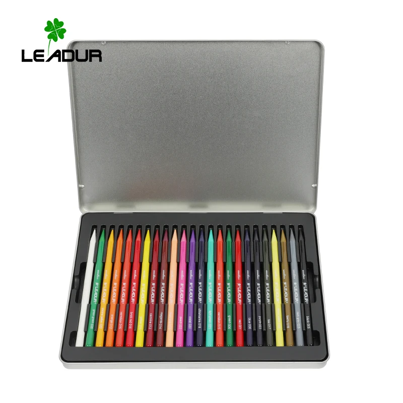High quality 24 color woodless pencil custom color pencil set with box coloring pencil for kids