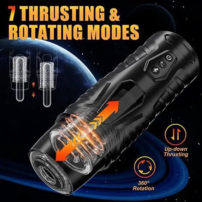 One-click Burst Mode 3D realistic thrust-rotating automatic male masturbator with adjustable suction base