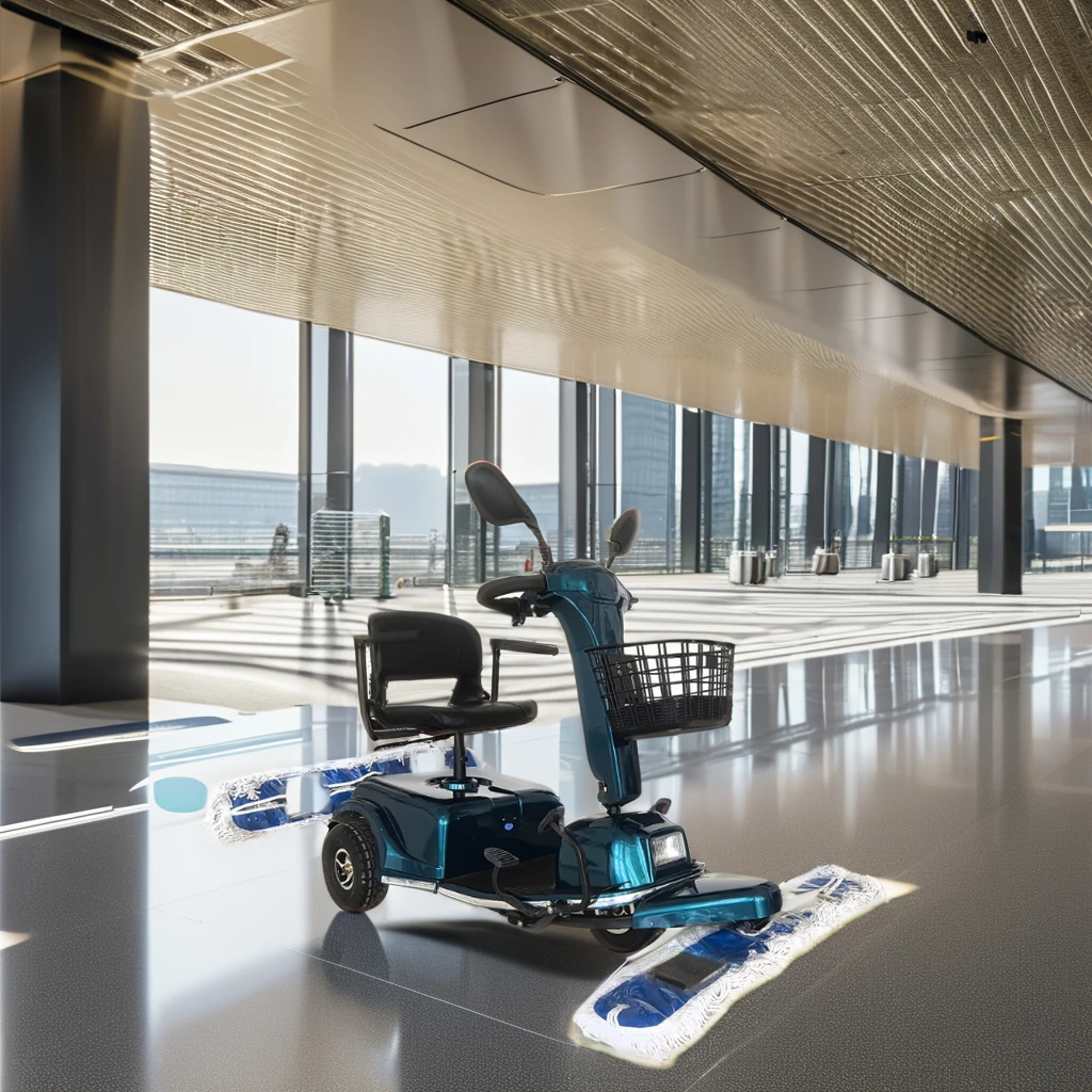 Electric Dust Carts Cleaning Mopping Car Electric Dust Trolley Cleaning Machine Pushing Driving Mop Multifunctional Floor Mop