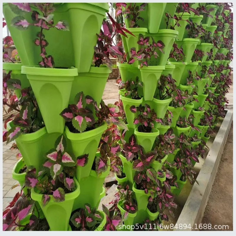 Hot Selling Hydroponic Stacking Vertical Flower Pots For Indoor And Outdoor