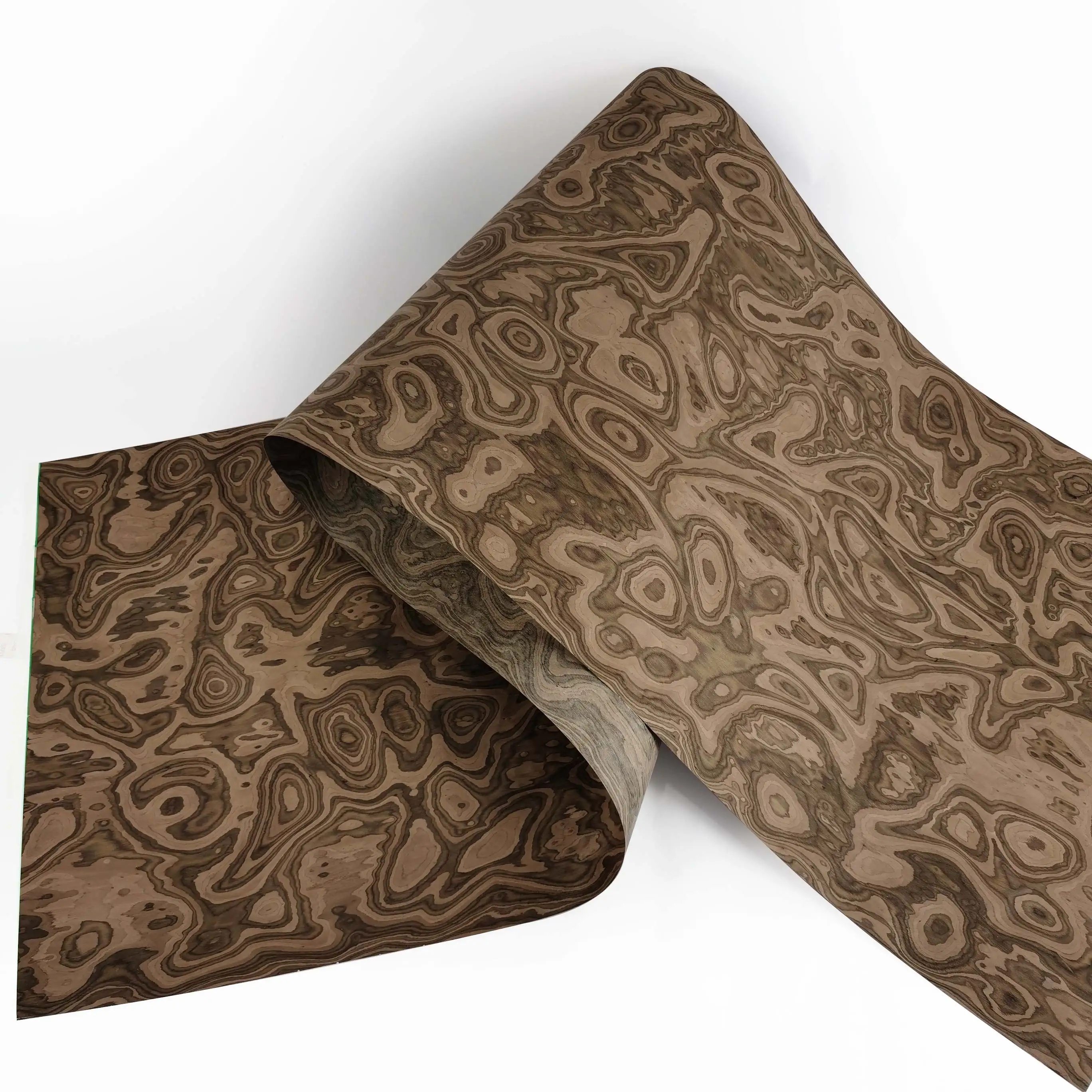 Topographic Pattern Black Walnut Burl Reconstituted Wood Veneer for Contemporary Architectural Features