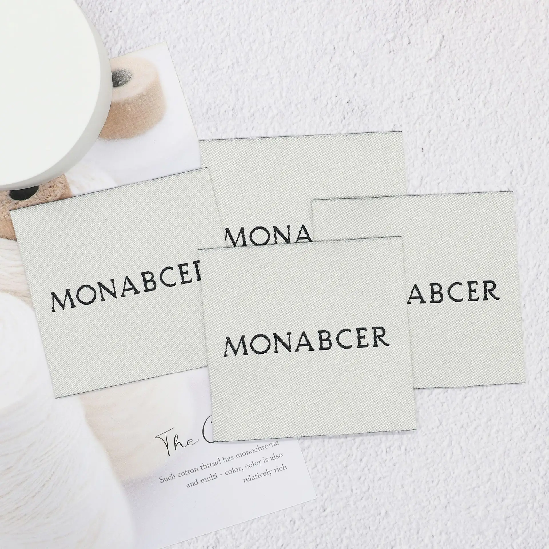 Best Selling  Garment Fabric Label 100% Organic Cotton High Density Jacquard Clothes Satin Woven Tag Clothing Woven Labels