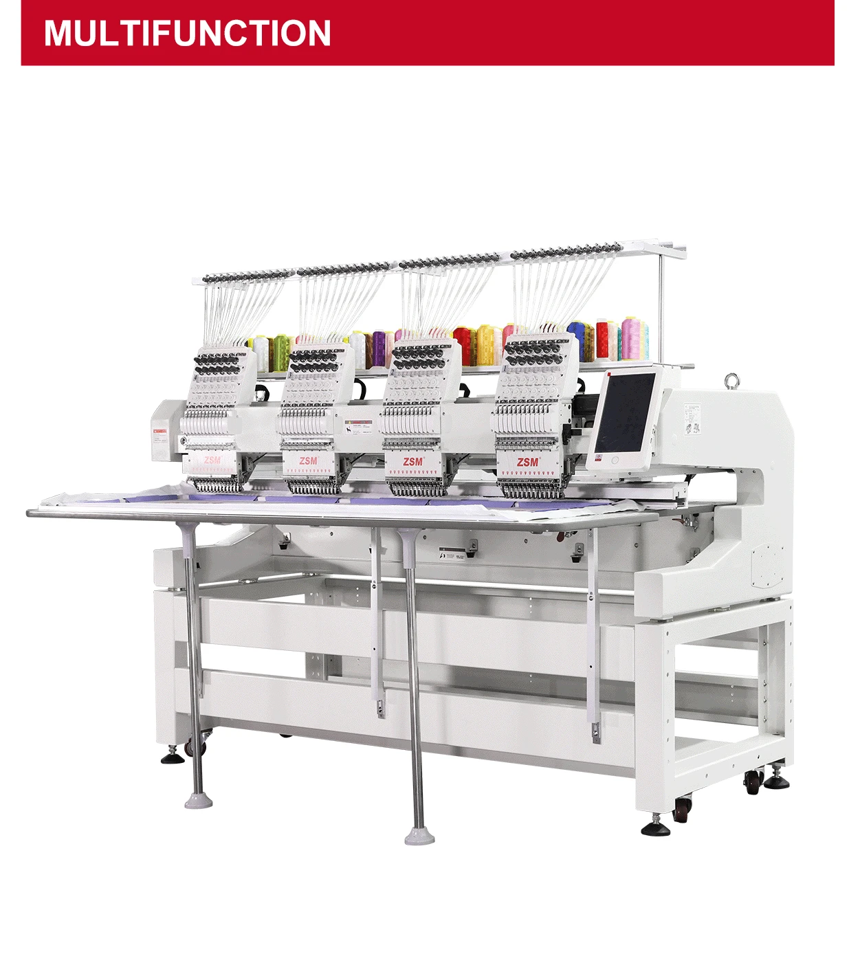 multi-function 4 heads 12 needles cap shirt flat embroidery machine commercial computerized embroidery machine