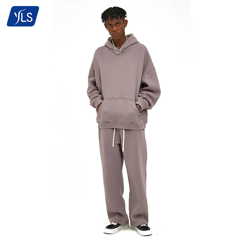 YLS OEM Custom No MOQ Stringless Heavyweight 350 Gsm Hoody Top Plain Fleece Super Oversized Blank Hoodies