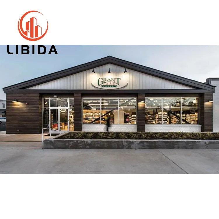 Factory Supply Pre-Engineered Steel Structure Commercial Warehouse Store Building Prefab Metal Shopping Mall Buildings