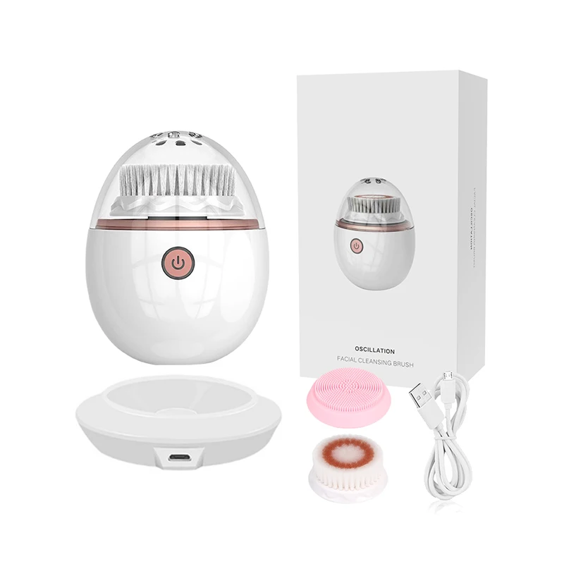 Sonic Vibrating Silicone Facial Cleansing Brush Waterproof Exfoliating Face Brush for Beauty for UK & US Plugs