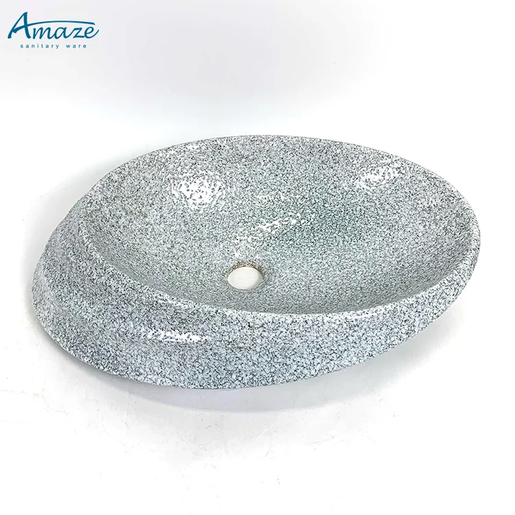 Hotel good quality luxury ceramic washbasin oval marble design bathroom sink hand wash basin