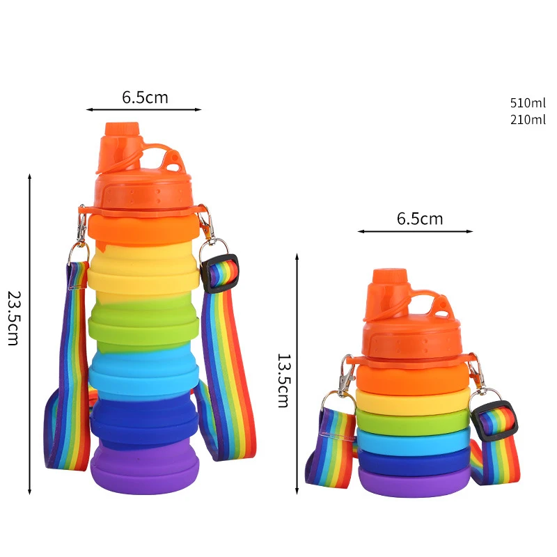Складная силиконовая бутылка для воды 16 унций