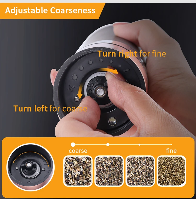 Amazon Hot Selling Electric Salt and Pepper Shaker Ceramic Grinder,Battery Operated Stainless Steel Salt&Pepper Shakers Mill Set