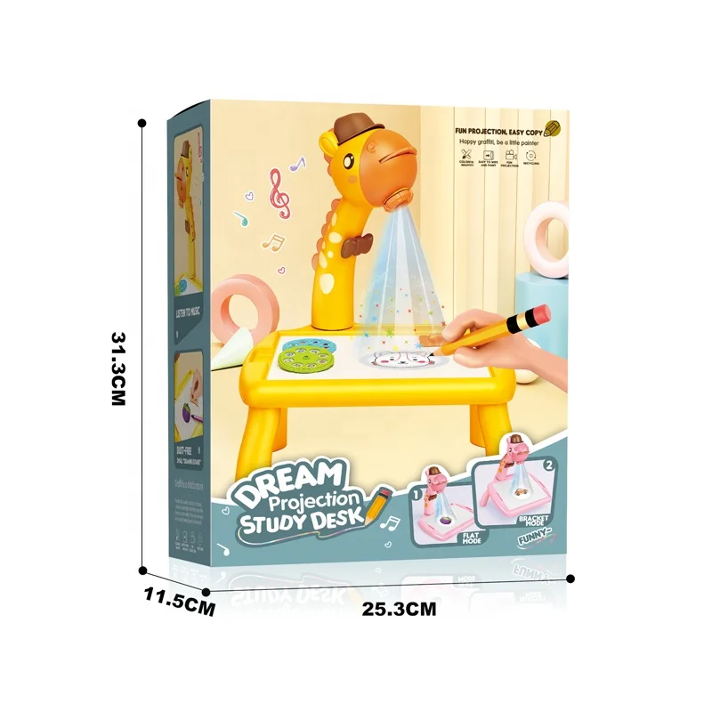 Children Educational Painting Toys Projector Study Desk Toy Color Graffiti Projection Drawing Table Game