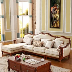 Customized Strong And Durable American Style New Classical Leather Corner Sofa