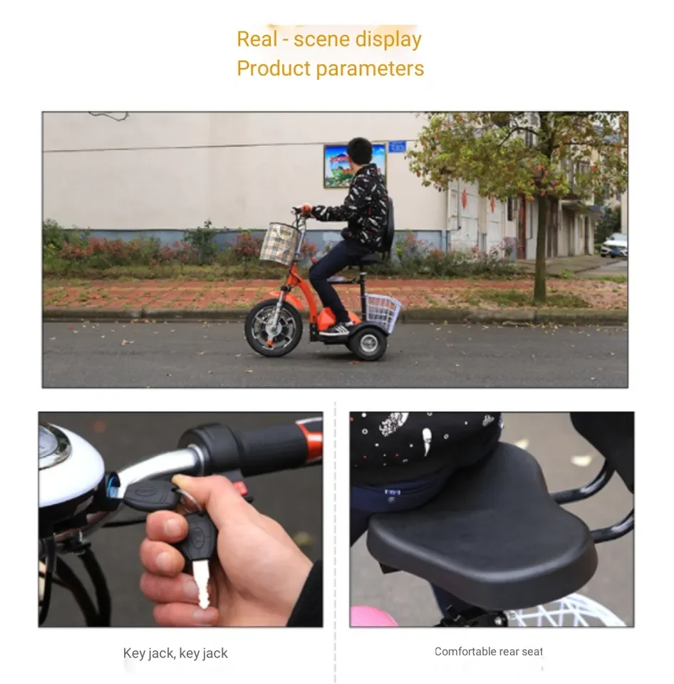 Hot sale 48V battery 800W Super power OME Power three wheel electric bike scooter powerful adult