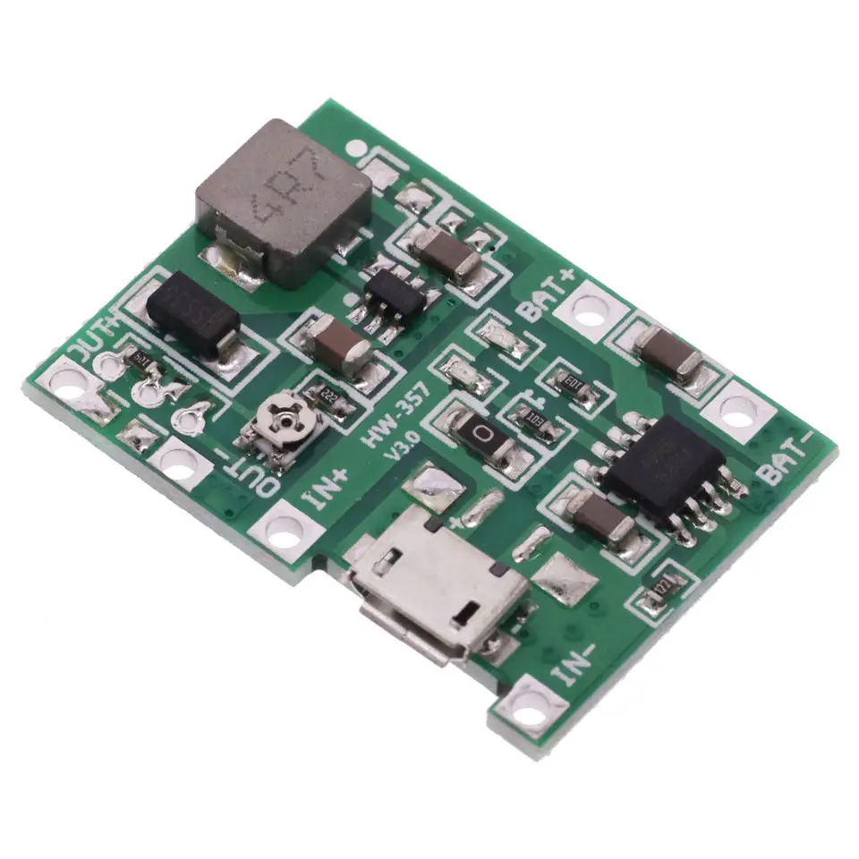 NEW Lithium Li-ion 18650 3.7V 4.2V Battery Charger Board DC-DC Step Up Boost Module TP4056 DIY Kit Parts