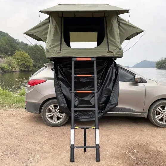 All-Season Rooftop Tent with Built-In Mattress and Rainfly for Camping in Any Weather