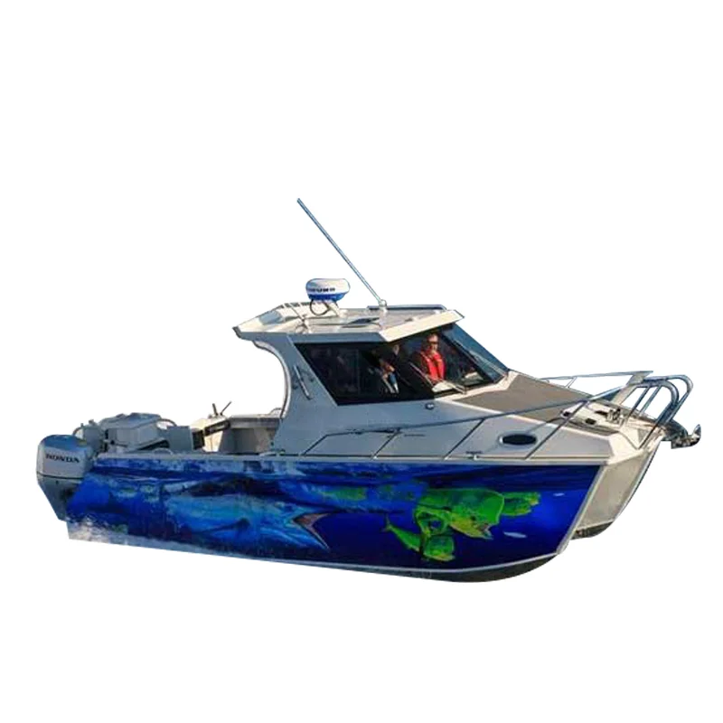 7.9m Aluminium luxury speed Catamaran motor yacht cabin cruiser twin hull fishing boat for sale