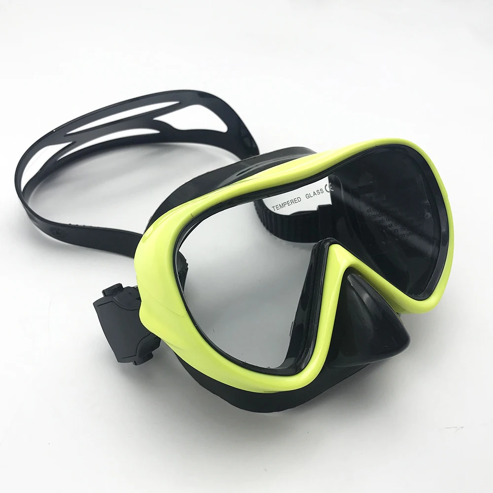 Маска для подводного плавания с силиконовым закаленным стеклом, новый дизайн