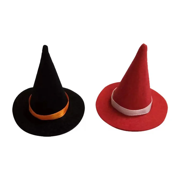 whole sale factory price wine Ornament Hat Witch Hat felt hat for party