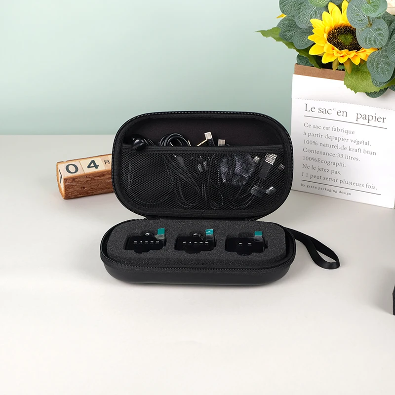 TikTok Live Streaming Vlog and video recording Wireless Lavalier Microphone EVA hard shell storage carrying case