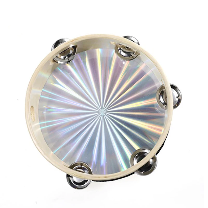 Wholesale Flashing Kids Tambourine 6/8 Inch Orff Percussion Instrument Band Accompaniment Tambourine