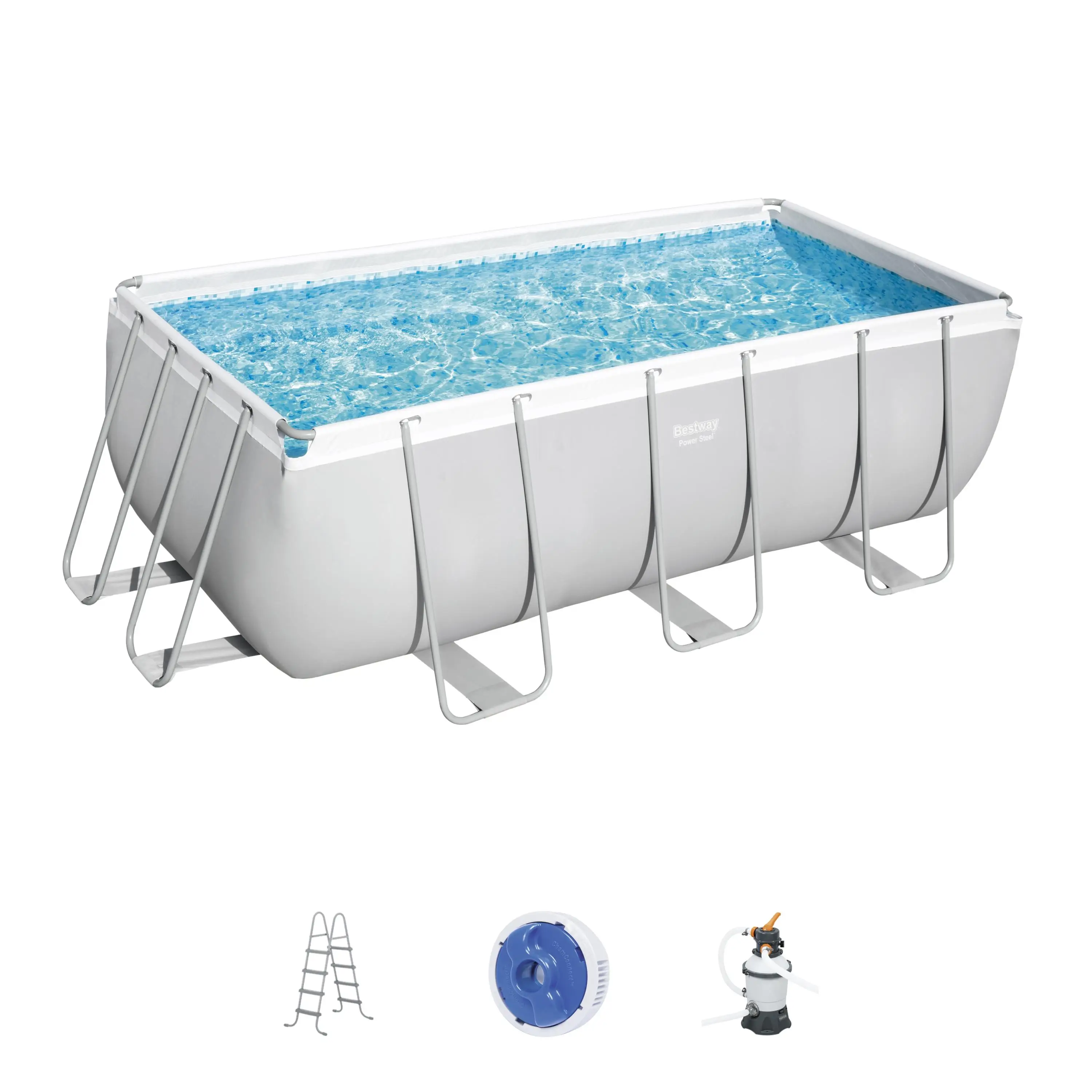 Bestway 56457 Factory Direct Discount 4.12m x 2.01m x 1.22m Power Steel Above Ground Pool Set