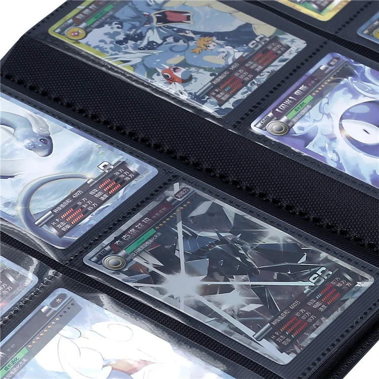 Black 4 Pockets PP Matte Poke Mon Magic Sleeve Trading Card Binder