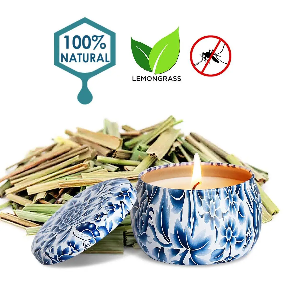 Cross-border E-commerce Explosion Citronella Oil Soybean Candle Smokeless Environmental Protection 4-piece Customized Candle Set