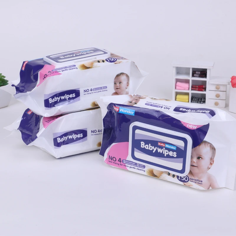 High Quality Alcohol Free 50pcs Per Pack Cleaning Wet Wipes Unscented For Baby And Adults