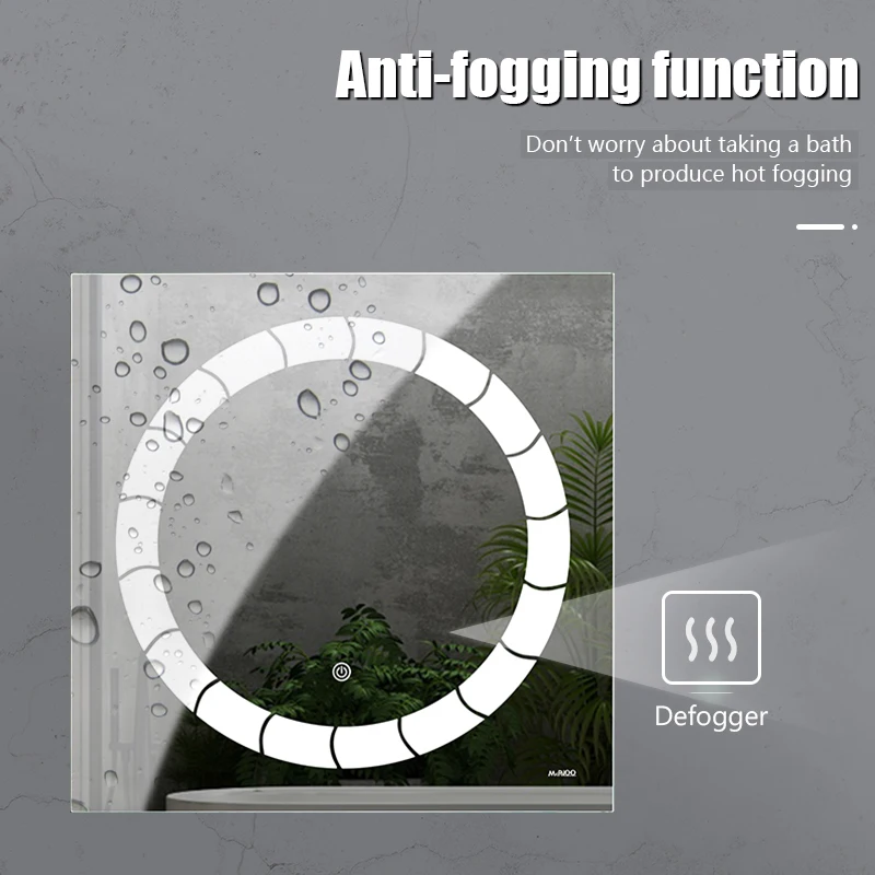 Customized New Design Led Light Mirror Touch Sensor Switch Smart Led Bathroom Mirror Bath Decor