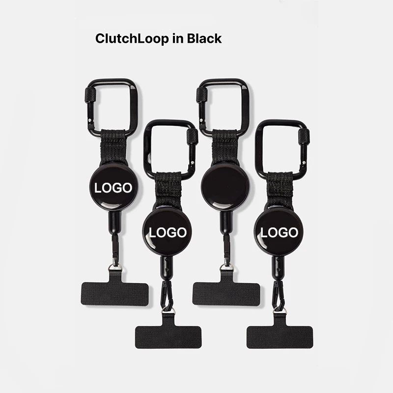 Custom logo Mult Function Lanyard Retractable Badge Reel Carabiner keychain with Stainless Cable Key Holder hook loop for phone