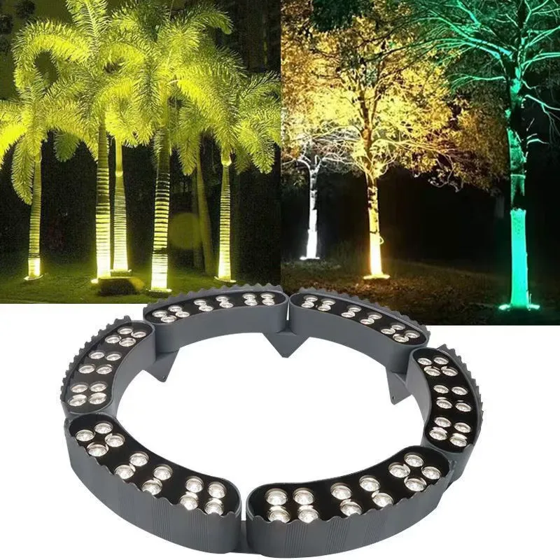 Coconut Palm Tree Hug Light Decorative Square Hoop Pillar Lighting Tree Hoop Lamps Landscape Pole Holding Lamp LED Electric 90