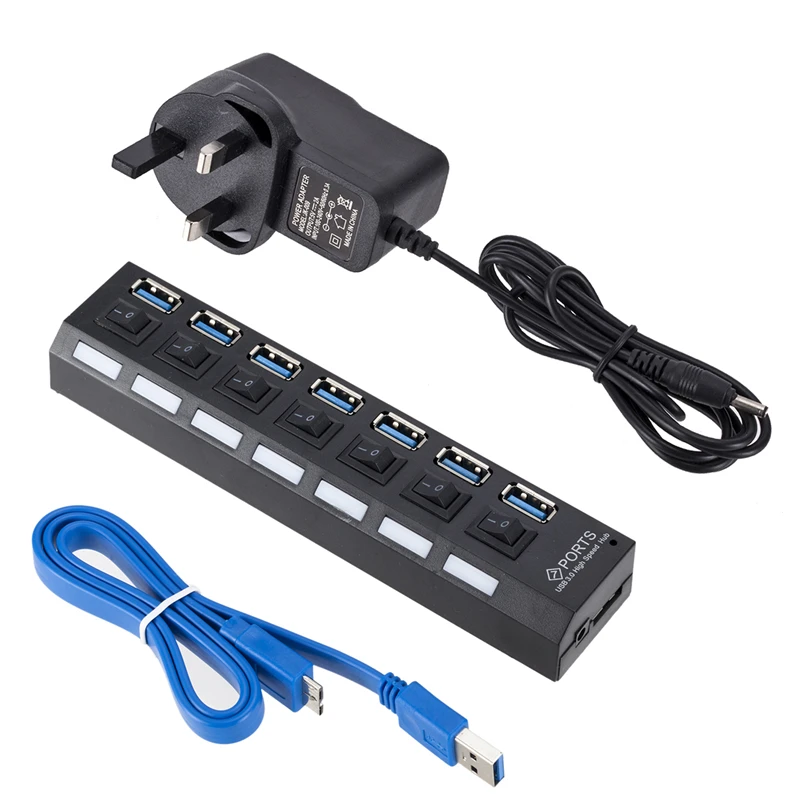 Plug and play computer HUB four-port splitter with  supply Power Adapter server 4 Port 3.0 USB Hub With External Power supply