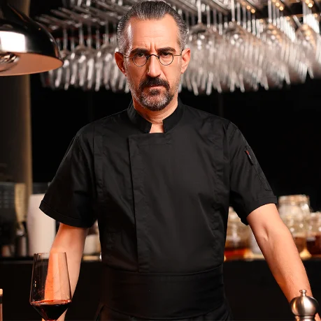 Шеф-повар рабочая одежда для мужчин Ресторан отеля летние обеденные кухни пальто с коротким