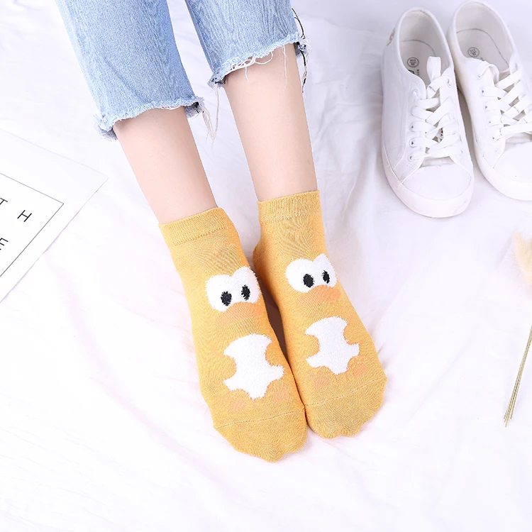 five color casual cartoon  socks ladies lovely  cotton socks custom socks logo
